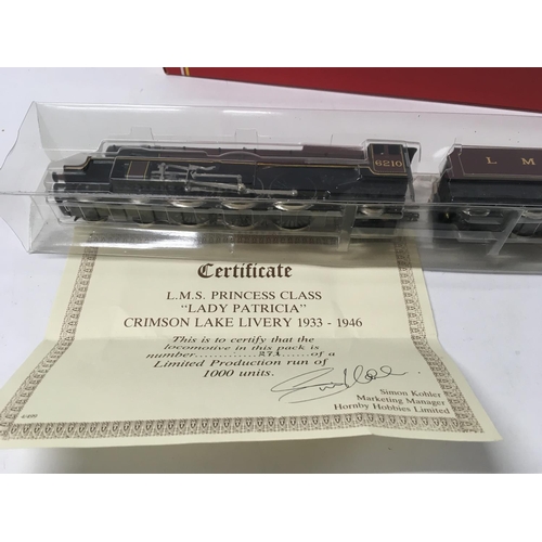 310 - A boxed 00 gauge model locomotive by Hornby Lady Patricia. Limited edition . No reserve