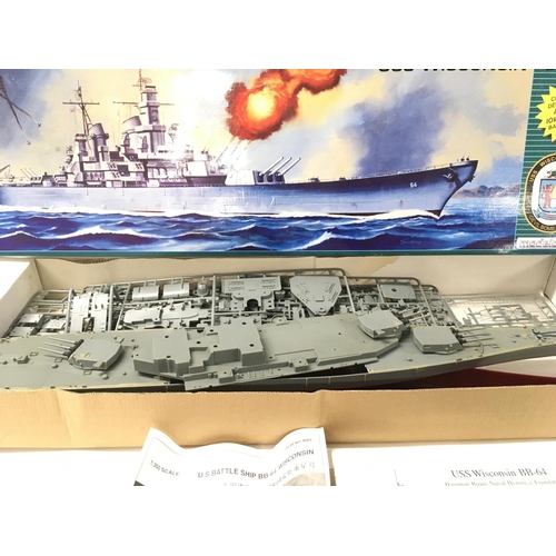 326 - 3x boxed model warship kits including Battleship USS WISCONSIN BB64 by Modelcraft. Startedâ¦. Battl... 