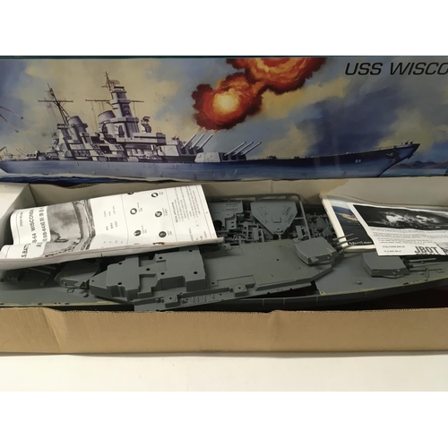 326 - 3x boxed model warship kits including Battleship USS WISCONSIN BB64 by Modelcraft. Startedâ¦. Battl... 