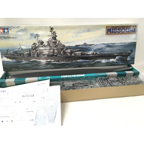 327 - 3x boxed model warship kits includes Battleship BISMARCK by Tamiya..startedâ¦..Aircraft Carrier. HM... 