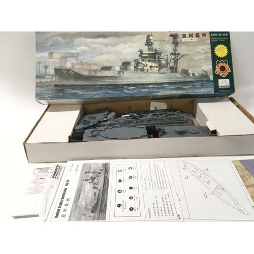 328 - 3x boxed Warship model kits including Gunnery Training Ship. USS ARIZONA BB39 by minihobbymodels â¦... 