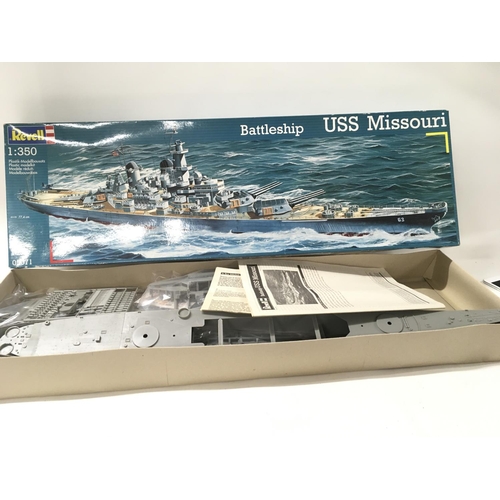 330 - 3x boxed warship model kits includes Cruiser HMS KING GEORGE V by Heller..incomplete.. Battleship HM... 