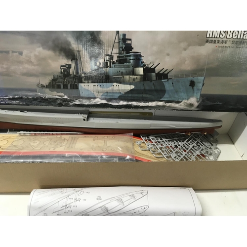 331 - 3x boxed warship model kits includes Battleship USS NEW YORK BB34 by Trumpeter..started..Monitor HMS... 