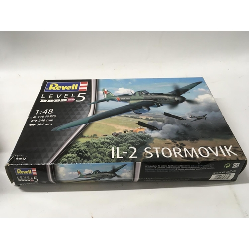 333 - 3x boxed model warplane kits includes IL2 STORMOVIK by Revellâ¦DE Havilland HORNET F1 by Trumpeter ... 