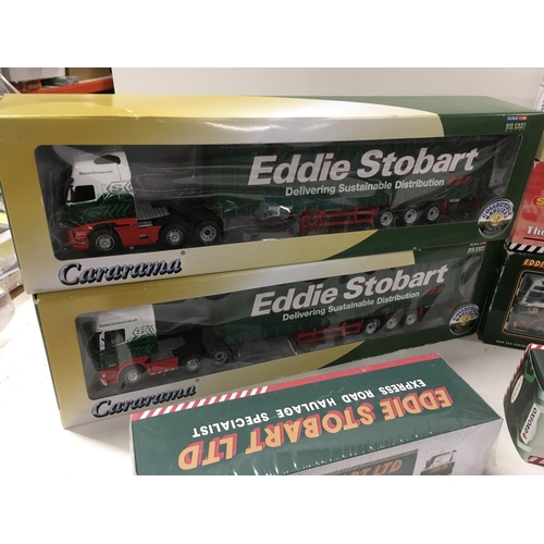 337 - A collection of of 12 assorted boxed Commercial vehicles all themed Eddie Stobart. Manufacturers inc... 