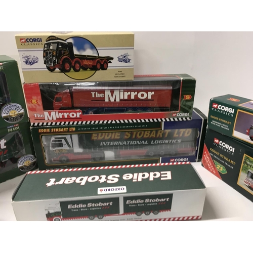 337 - A collection of of 12 assorted boxed Commercial vehicles all themed Eddie Stobart. Manufacturers inc... 