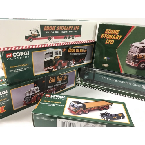 339 - A collection of 12 corgi boxed assorted commercial vehicles all themed Eddie Stobart.