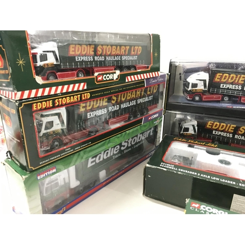 342 - A collection of 10 boxed Corgi diecast commercial vehicles all themed with Eddie Stobart. Includes s... 