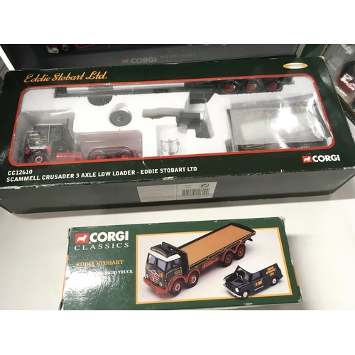 342 - A collection of 10 boxed Corgi diecast commercial vehicles all themed with Eddie Stobart. Includes s... 