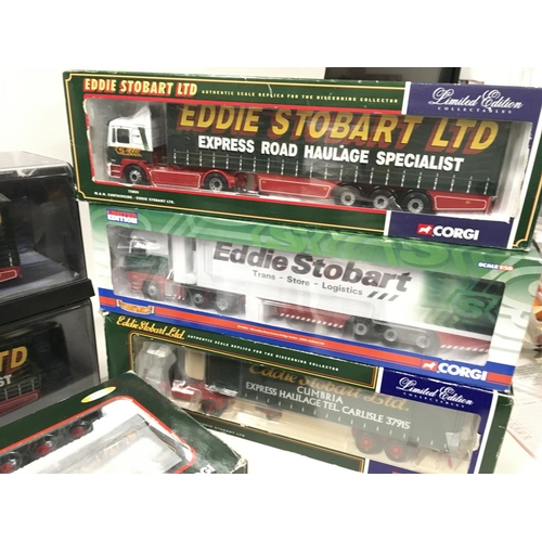 342 - A collection of 10 boxed Corgi diecast commercial vehicles all themed with Eddie Stobart. Includes s... 