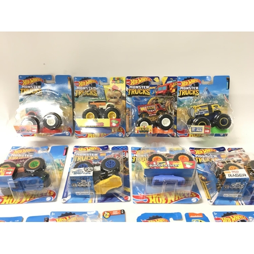 344 - A collection of unopened Hot Wheels Monster Trucks 1:64 scale. Includes SpongeBob SquarePants..Super... 