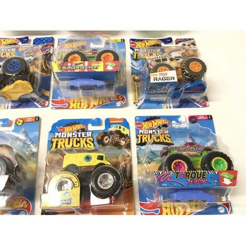 344 - A collection of unopened Hot Wheels Monster Trucks 1:64 scale. Includes SpongeBob SquarePants..Super... 