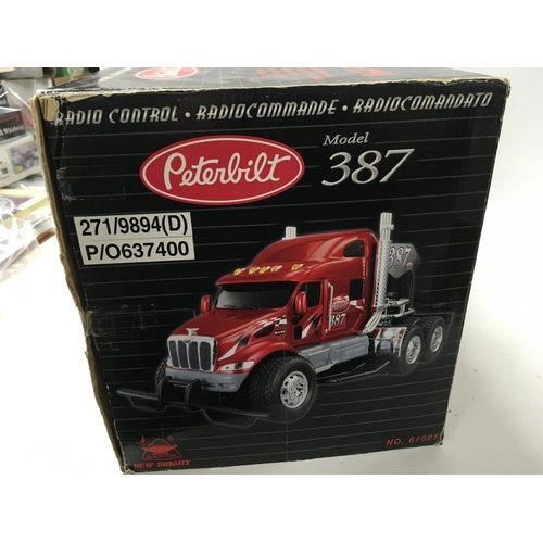 361 - A boxed Peterbilt radio controlled model truck . Model 387. By New Bright Toys.