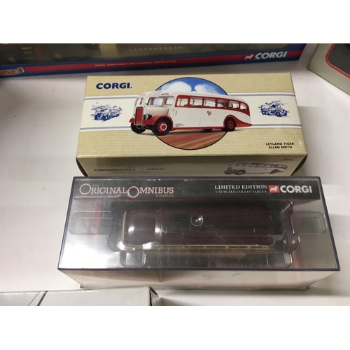 369 - An assorted collection of 10 boxed model vehicles commercial or trams etc. Manufacturers include Cor... 