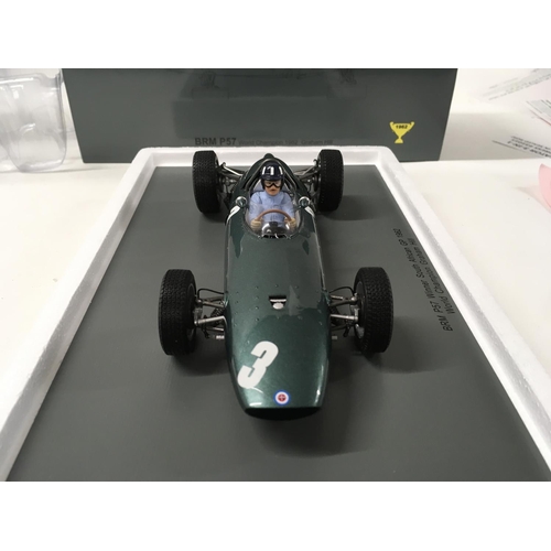 375 - A boxed model BRM P57 by Spark. Car featuring World Champion Graham Hill as Winner of South African ... 