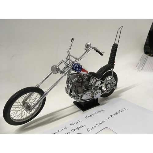 377 - A pair of Franklin mint Easy Rider Chopper Motorcycles from the Film EASY RIDER. includes Billy Bike... 