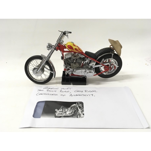 377 - A pair of Franklin mint Easy Rider Chopper Motorcycles from the Film EASY RIDER. includes Billy Bike... 