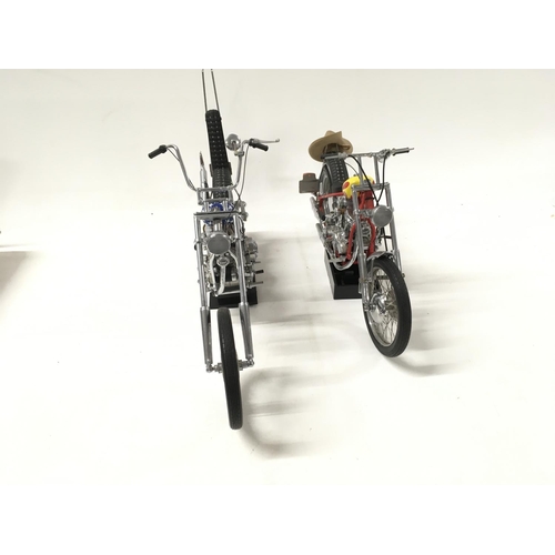 377 - A pair of Franklin mint Easy Rider Chopper Motorcycles from the Film EASY RIDER. includes Billy Bike... 