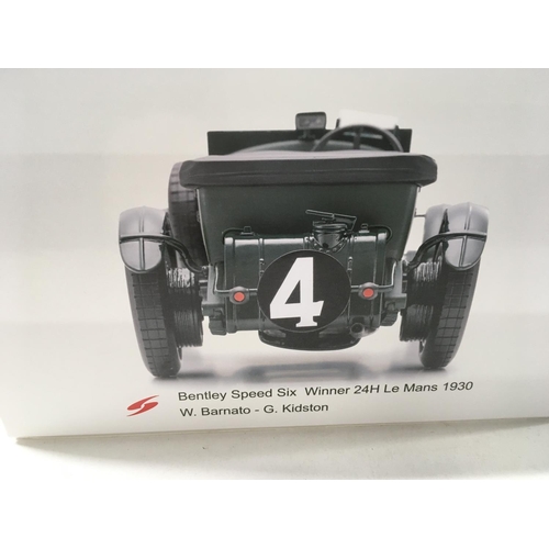 381 - A boxed model car 1:18 scale by Spark featuring the winner of Le Mans 1930 a Bentley Speed 6. W.Barn... 