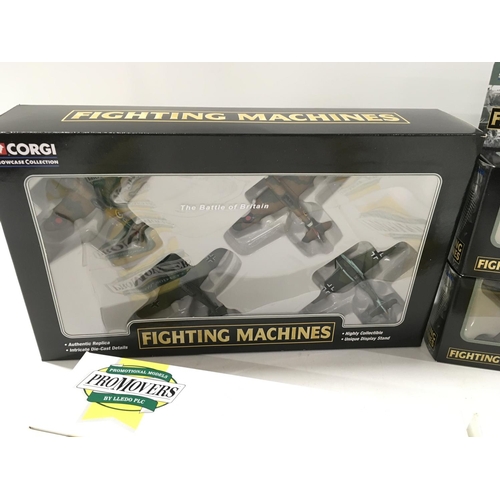 388 - A collection including 5 boxed Corgi Fighting Machines series. Also includes 13 boxed promotional ve... 