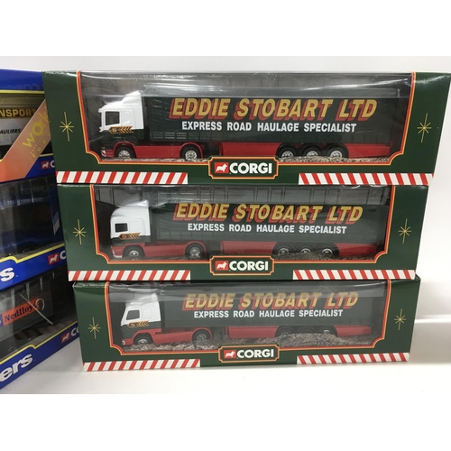 390 - A boxed collection of 11 diecast commercial vehicles manufactured by Corgi in the Superhaulers serie... 