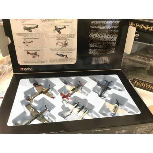 391 - A collection of 9 boxed diecast models by Corgi and Lledo all military themed. Includes a boxed set ... 