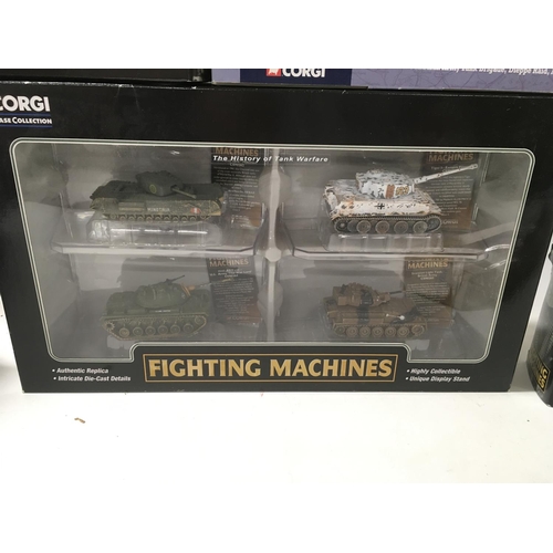 391 - A collection of 9 boxed diecast models by Corgi and Lledo all military themed. Includes a boxed set ... 