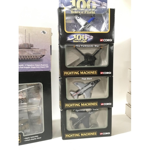 391 - A collection of 9 boxed diecast models by Corgi and Lledo all military themed. Includes a boxed set ... 