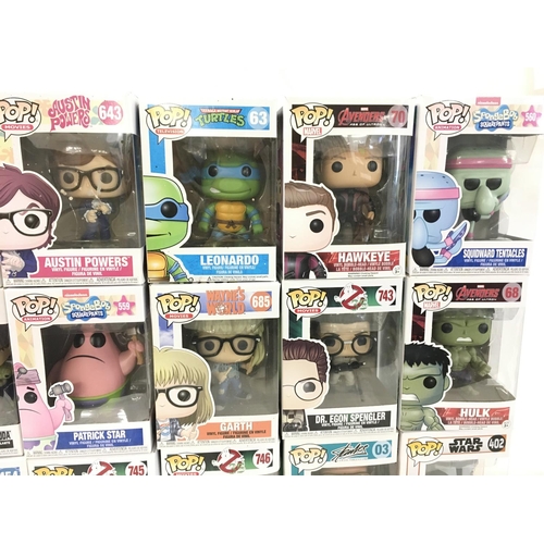 42 - A collection of 17 boxed Funko Pop figures.