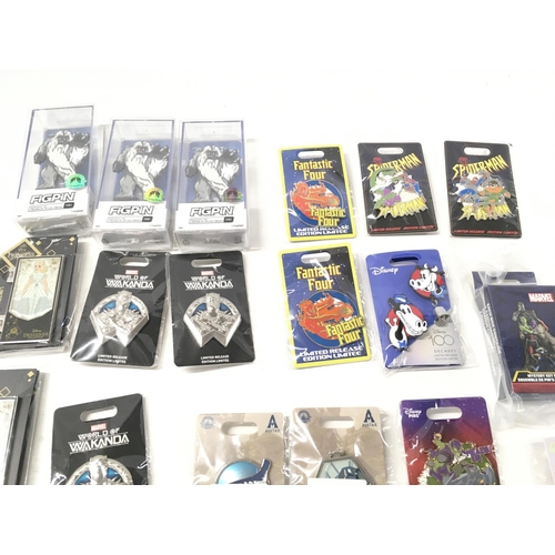 44 - A collection of 20 Disney pins including fantastic four..princess collection etc.