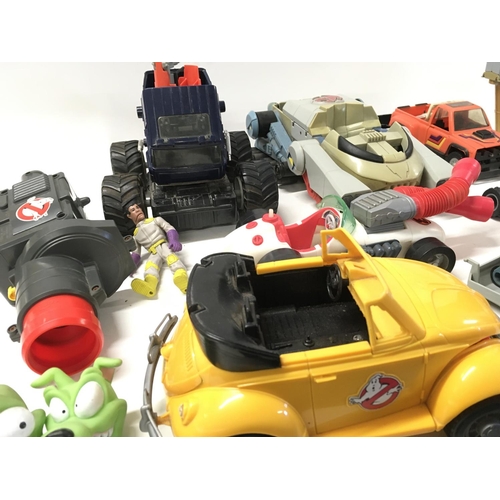 45 - A collection of vintage vehicles ..accessories and figures from Ghostbusters..Mask..Thundercats and ... 