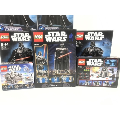 455 - 6 Boxed And Sealed Lego Star Wars Buildable Figures Darth Vaders. A First Order Battle Pack And A Fi... 