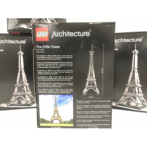 463 - 5 X Boxed And Sealed Lego Architecture The Eiffel Tower #21019.