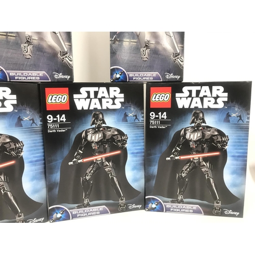 474 - 5 X Boxed And Sealed Lego Star Wars building Figures. 3 Darth Vaders and 2 Jango Fetts. #75111 and 7... 