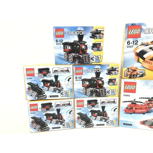 485 - 5 X Boxed And Sealed Lego Emerald Express. a Lego Creator Sunset Speeder #31017 and A Red Rotors #31... 