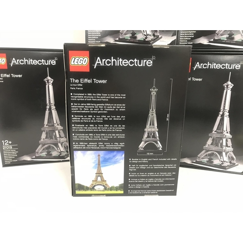 491 - 6 X Boxed And Sealed Lego Architecture The Eiffel Tower #21019.