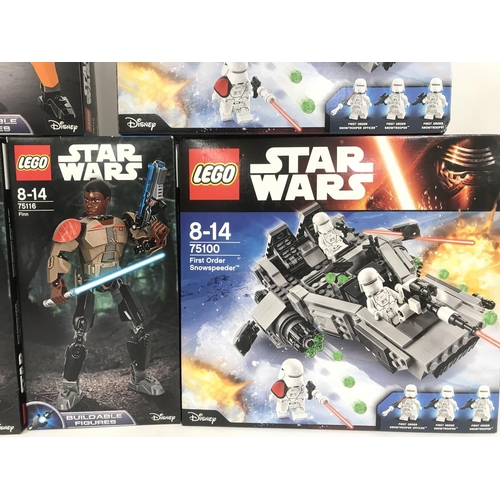 492 - 5 X Boxed And Sealed Lego Buildable Figures. Finn #75116 Poe Dameron #75115 and 2 First Order Snowsp... 