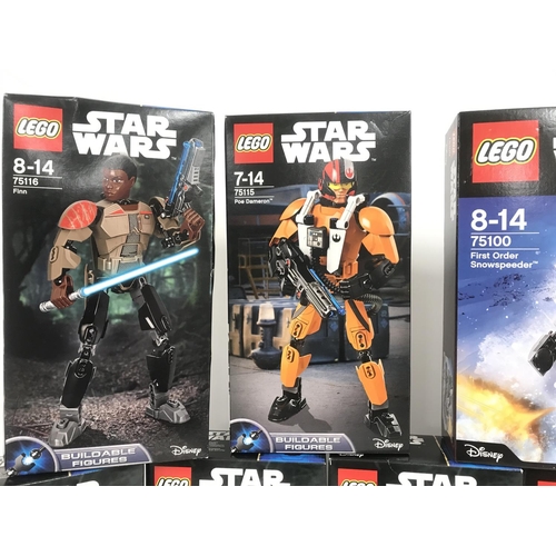 492 - 5 X Boxed And Sealed Lego Buildable Figures. Finn #75116 Poe Dameron #75115 and 2 First Order Snowsp... 