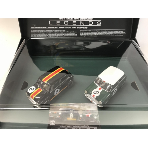 501 - A Boxed Scalextric Legends 1964 ATCC Mini Coopers Set.