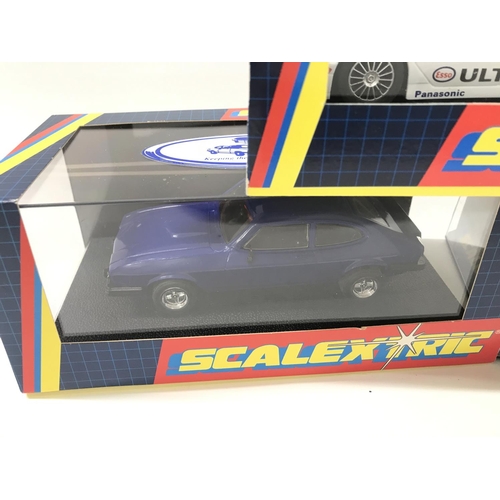 515 - 3 Boxed Scalextric Cars. 2 X Ford Capris and A Renault Laguna Ultron.