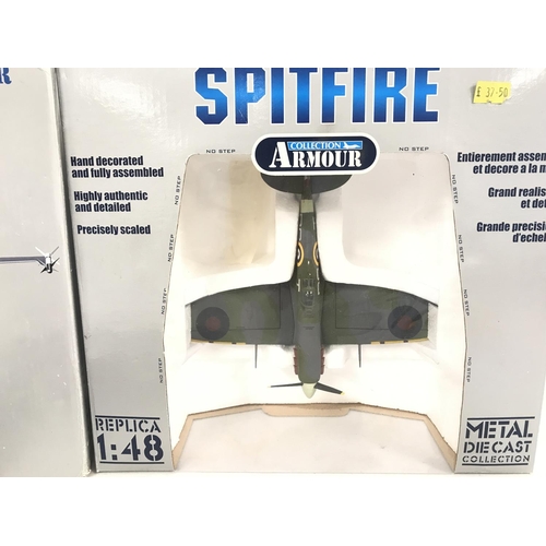 53 - A Boxed Collection Armour F16 Falcon and a Spitfire Both 1/48 Scale. No Resrve.