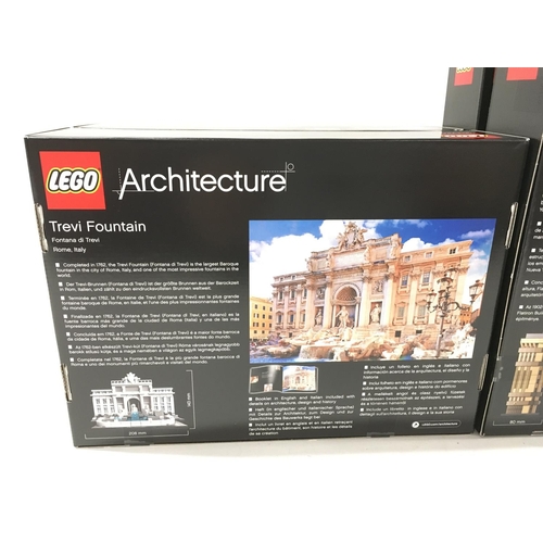 532 - A collection of of 3x sealed boxed Lego Architecture sets 2x #21023 Flatiron Building. Plus #21020 T... 