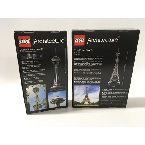 535 - 2x sealed boxed Lego Architecture sets includes # 21019 The Eiffel Tower. Plus # 21003 Seattle Space... 