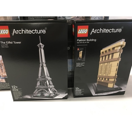 557 - 6x sealed boxed Lego Architecture sets includes..# 21023 Flatiron Buildingâ¦# 21022 Lincoln Memoria... 