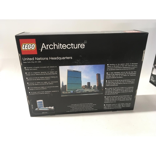 568 - 3x sealed boxed Lego sets including Architecture #21018 United Nations Headquarters # 21033 Chicago.... 