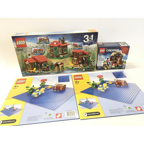 576 - 4x unopened Lego sets including 2x Creator #31048 lakeside cabin. #40106 workshop. 2x accessory #620... 