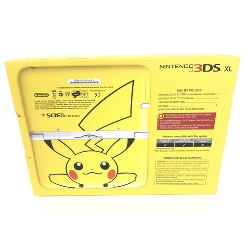 603 - A Boxed Nintendo 3DS XL Pokemon Picachu Edition. No Reserve.