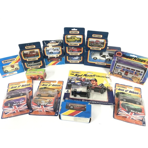 615 - 2 Boxes Containing 5 Full Matchbox Carry Cases. And a Collection of Boxed Matchbox Cars, in Various ... 