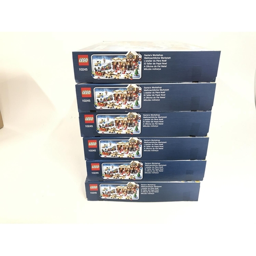 658 - A box containing 6 boxed and sealed Lego sets. All Santas workshops 10245. No reserve.