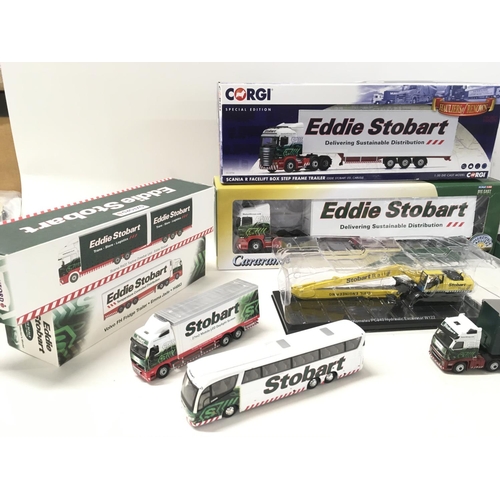 688 - A collection of boxed and loose diecast models vehicles all marked Eddie Stobart. Manufacturers incl... 